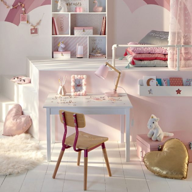 Coussin enfant coeur rose lullaby