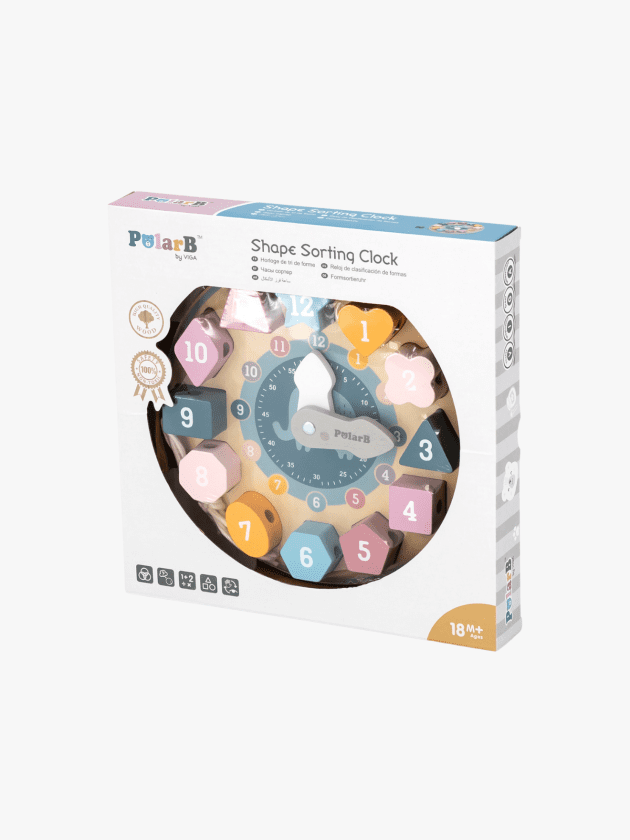 Horloge tri de formes en bois lullaby