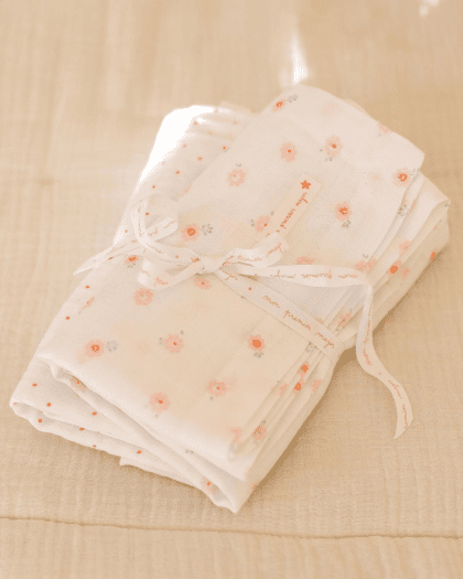 Lot de 2 langes écrus en coton bio lullaby