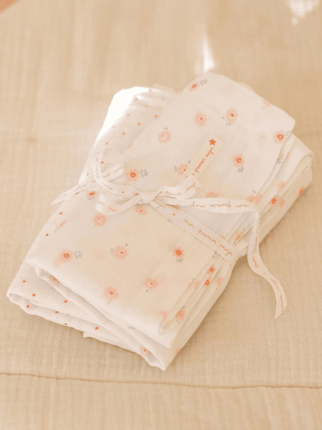 Lot de 2 langes écrus en coton bio lullaby
