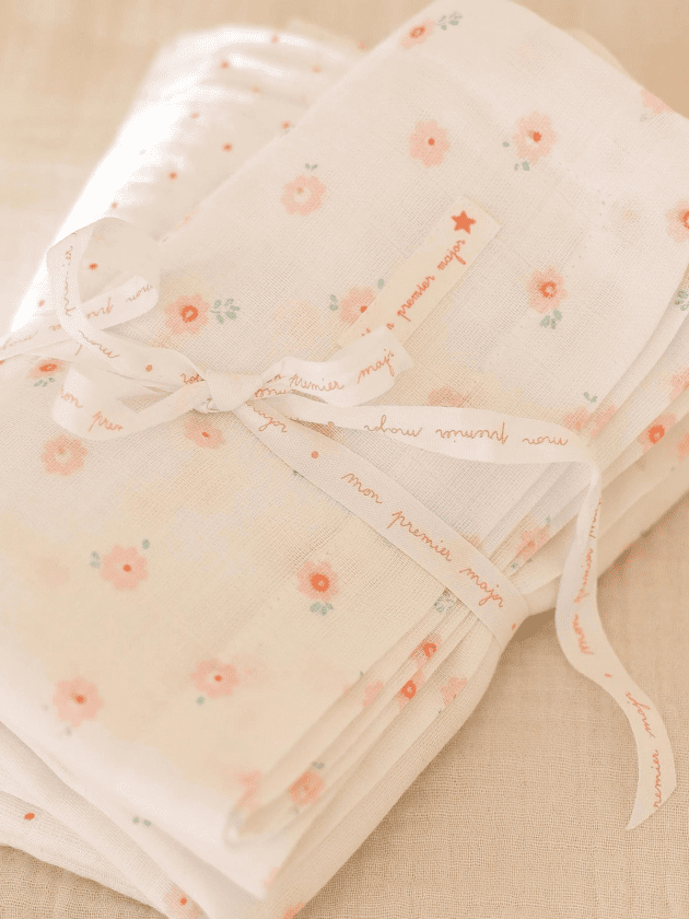 Lot de 2 langes écrus en coton bio lullaby