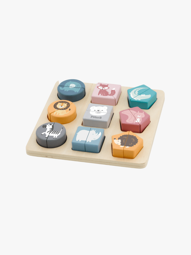 Puzzle de blocs multi-formes Animaux Sauvages - bois-lullaby