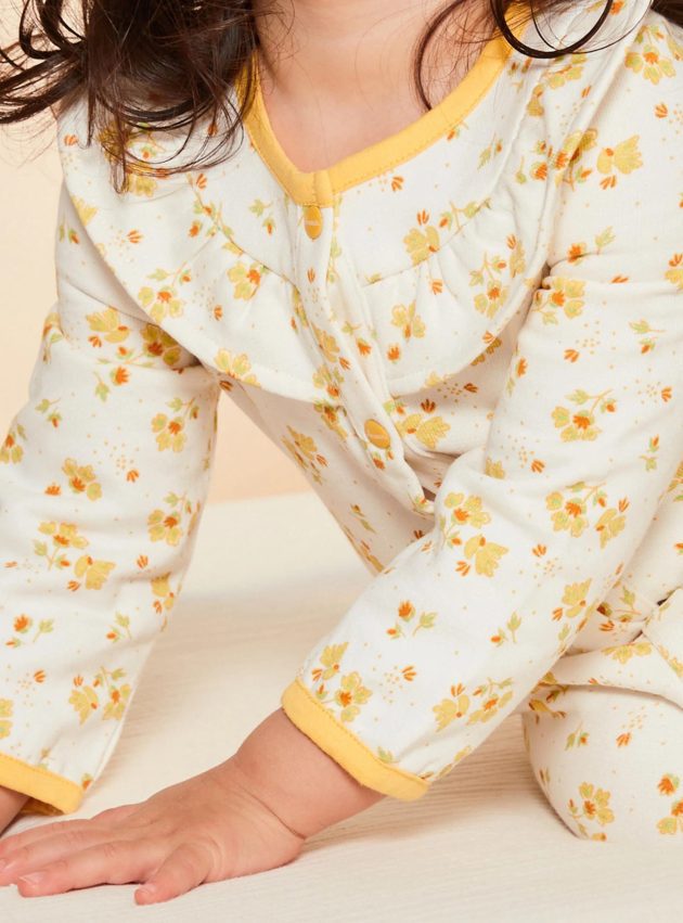 Grenouillère Ecrue à Fleurs lullaby