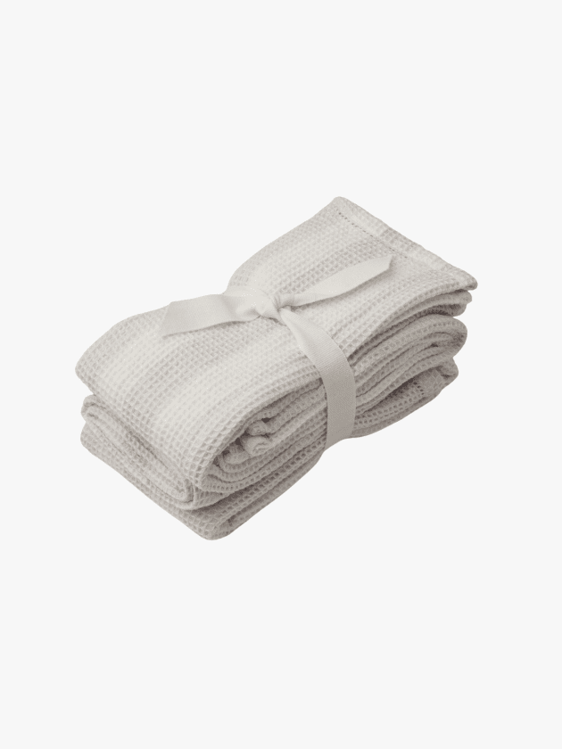 Lot de 2 langes en Mousseline Leah - Rayures Teintes en Fil Light Lavender / crème de la crème lullaby