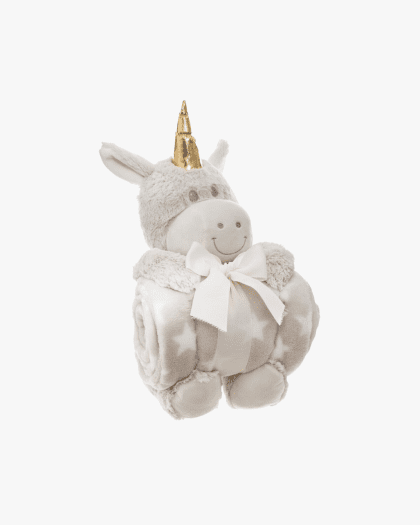 Plaid Peluche Licorne - doré lullaby