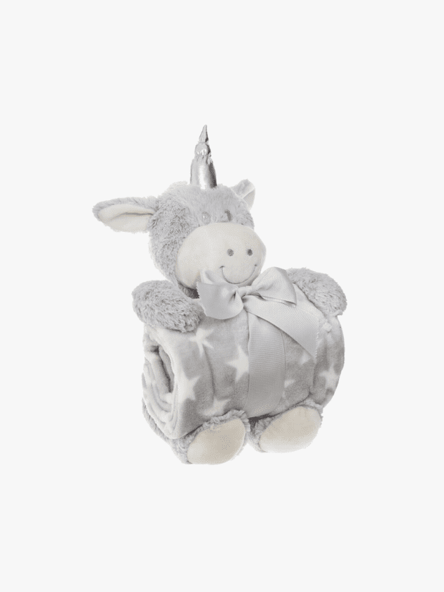 Plaid Peluche Licorne - argent lullaby