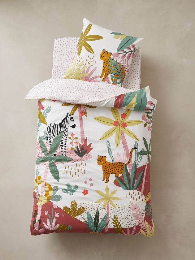 parure-housse-de-couette-taie-doreiller-enfant-pink-jungle-lullaby