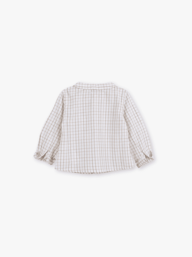 Chemise à Carreaux en Coton Imprimé - Blanc et Bordeaux - gocco - lullaby
