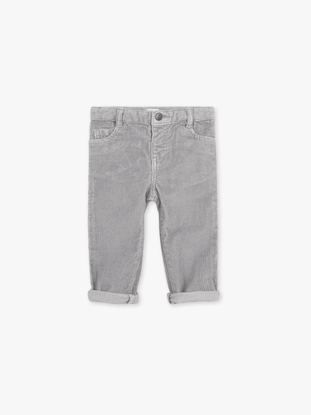 Pantalon en Velours - Gris Clair - lullaby - gocco