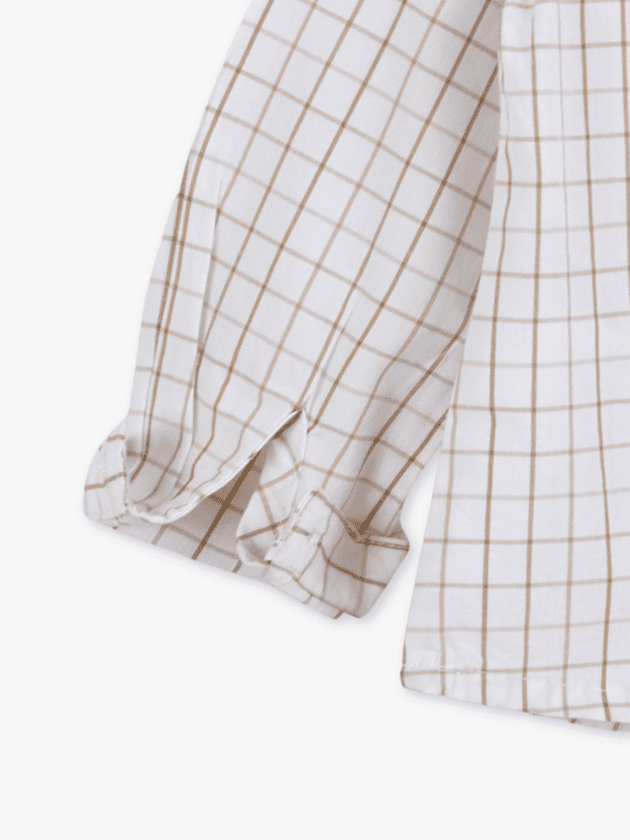 Chemise à Carreaux en Coton Imprimé - Blanc et Bordeaux - gocco - lullaby