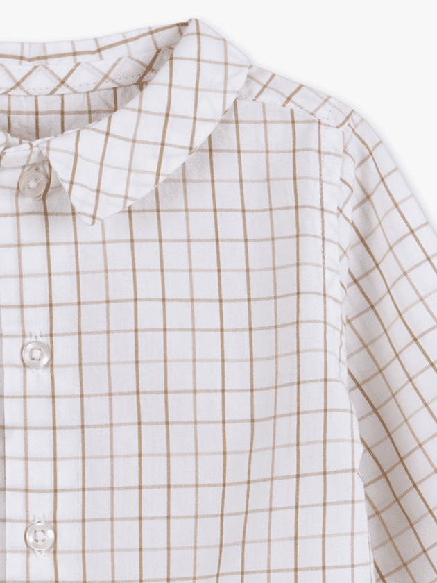 Chemise à Carreaux en Coton Imprimé - Blanc et Bordeaux - gocco - lullaby