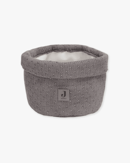 Panier de Rangement Bliss Knit - Gris Foncé - ø18 cm - lullaby - jollein