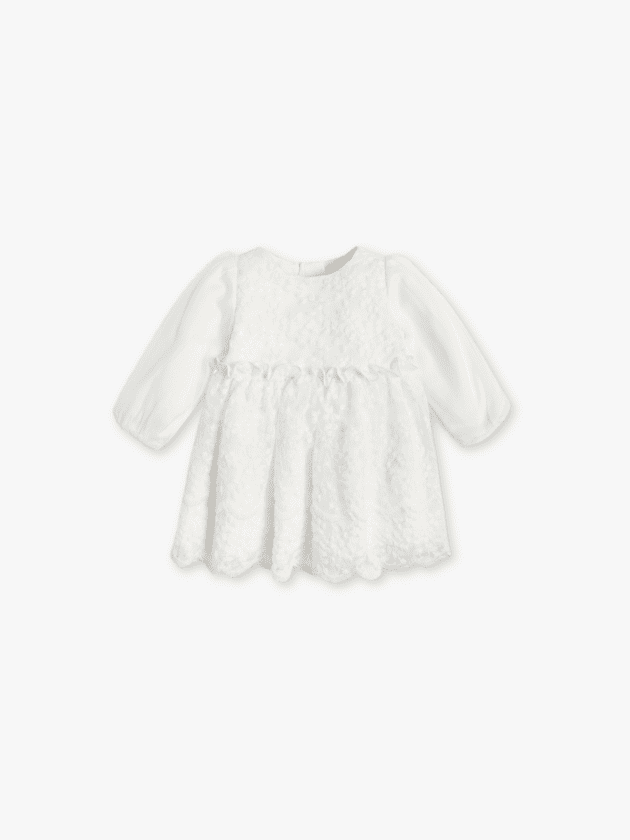 Robe de Soirée en Tulle avec Broderies de Feuilles - Blanc - cool club - lullaby