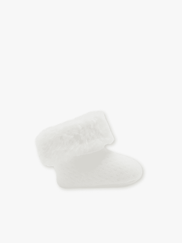Chaussons Montants Fourrés - Blanc - lullaby - obaibi okaidi