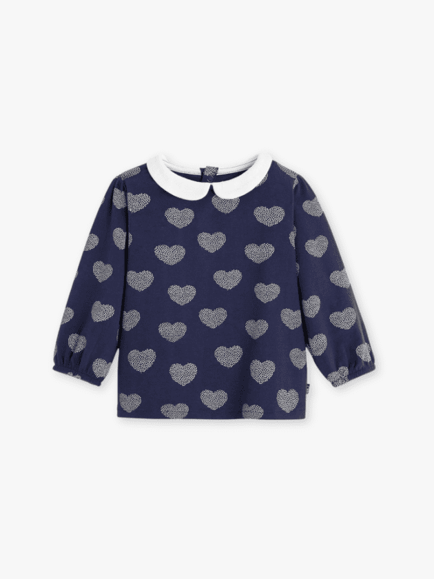 Blouse en Coton Biologique - Bleu Marine - lullaby - obaibi okaidi