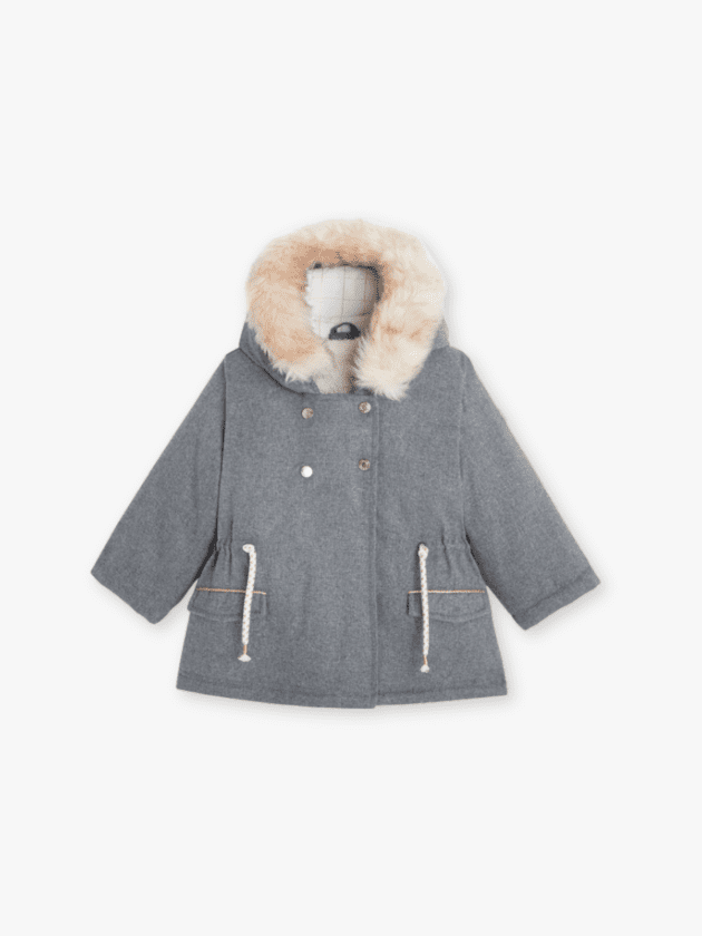 Parka 2 en 1 - Gris Chiné et Ecru - lullaby - obaibi okaidi