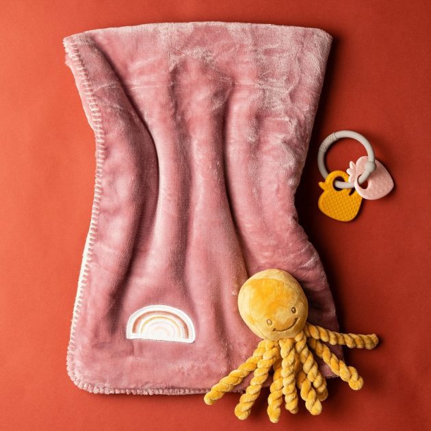 Couverture Supersoft Sasha et Pauline - Vieux Rose - 75 x 100 cm - lullaby - nattou