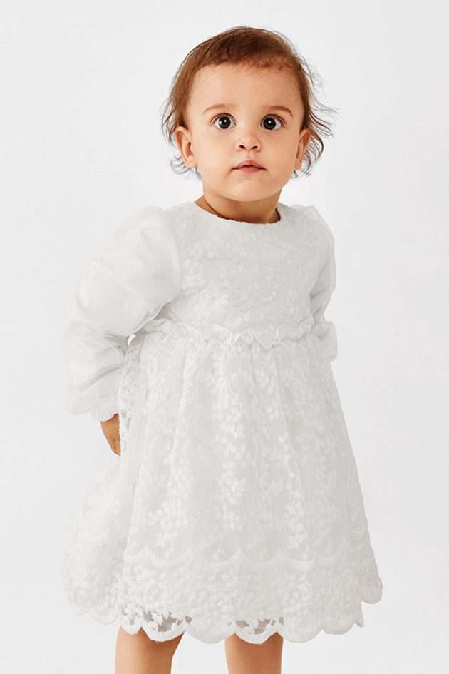 Robe de Soirée en Tulle avec Broderies de Feuilles - Blanc - cool club - lullaby