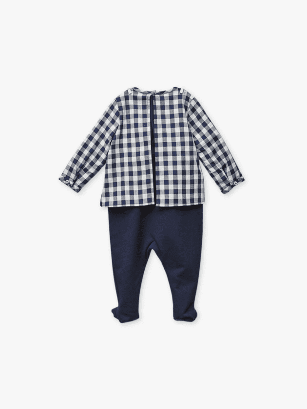 Ensemble Dors-Bien et Blouse en Flanelle Carreaux - lullaby - natalys