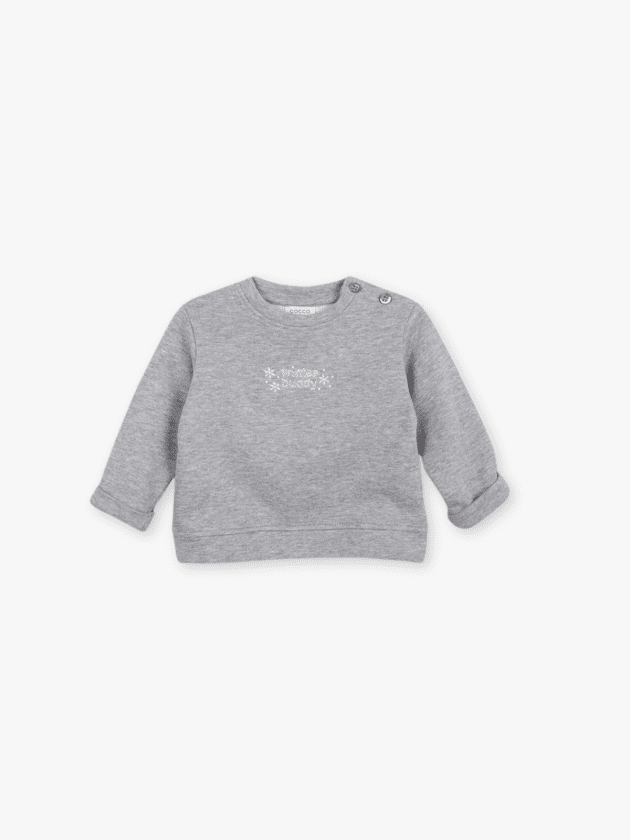 Sweat Brodé - Gris chiné - lullaby - gocco