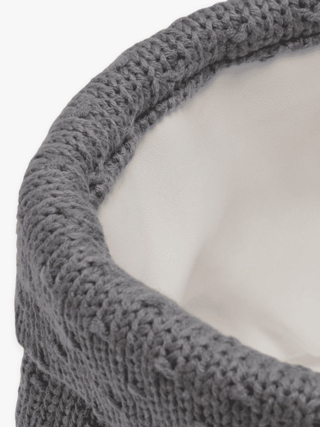 Panier de Rangement Bliss Knit - Gris Foncé - ø18 cm - lullaby - jollein
