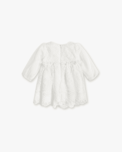 Robe de Soirée en Tulle avec Broderies de Feuilles - Blanc - cool club - lullaby