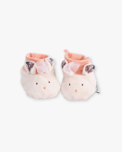 Chaussons Souris Il Etait Une Fois - Rose Clair et Saumon - moulin roty - lullaby