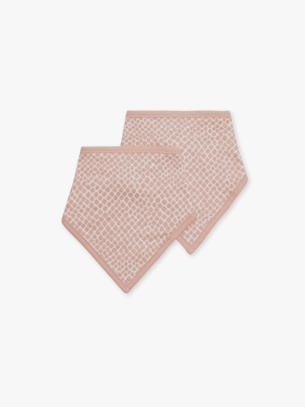 Lot de 2 Bavoirs Bandana Snake - Rose - 37x24.5cm - jollein - lullaby