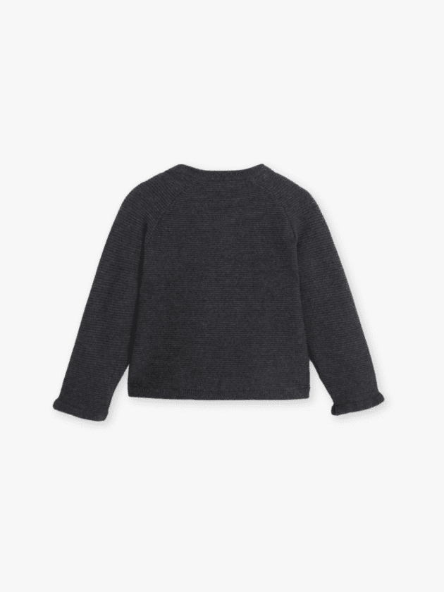 Gilet en Maille - Anthracite Chiné - lullaby - obaibi okaidi