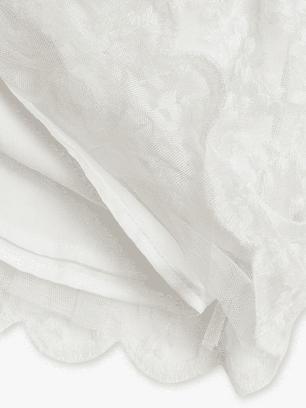 Robe de Soirée en Tulle avec Broderies de Feuilles - Blanc - cool club - lullaby