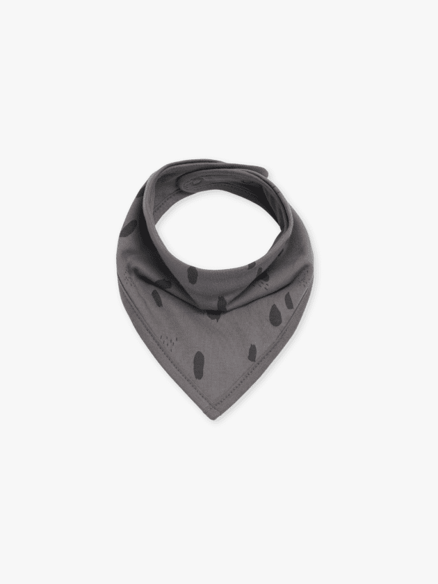 Lot de 2 Bavoirs Bandana Spot - Gris/Caramel- 37x24.5cm - lullaby - jollein