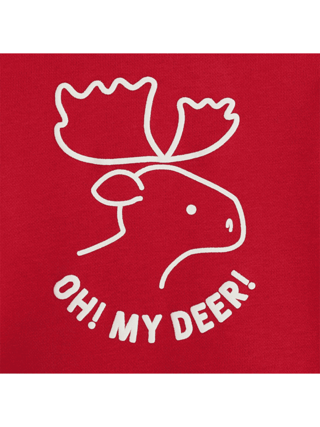 Sweat à Manches Longues "Oh! My Deer!" - Rouge - lullaby - obaibi okaidi