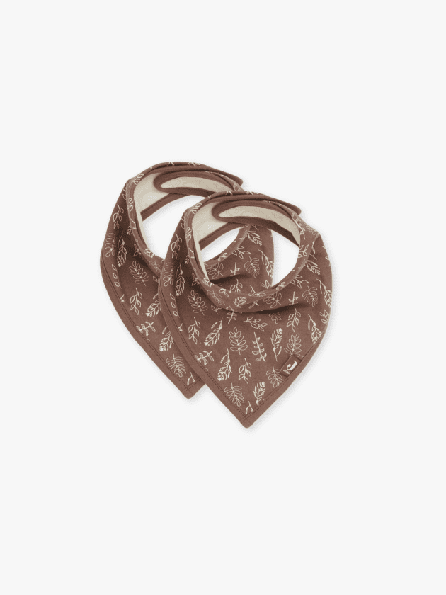 Lot de 2 Bavoirs Bandana Meadow - Châtaigne - 24.5x37cm - lullaby - jollein
