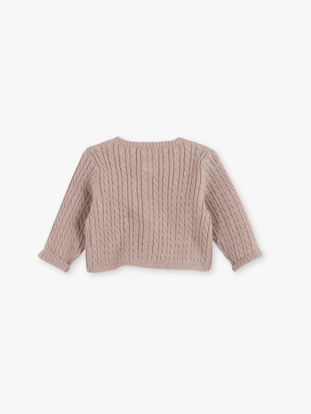 Gilet en Maille Torsadée - Rose - lullaby - gocco