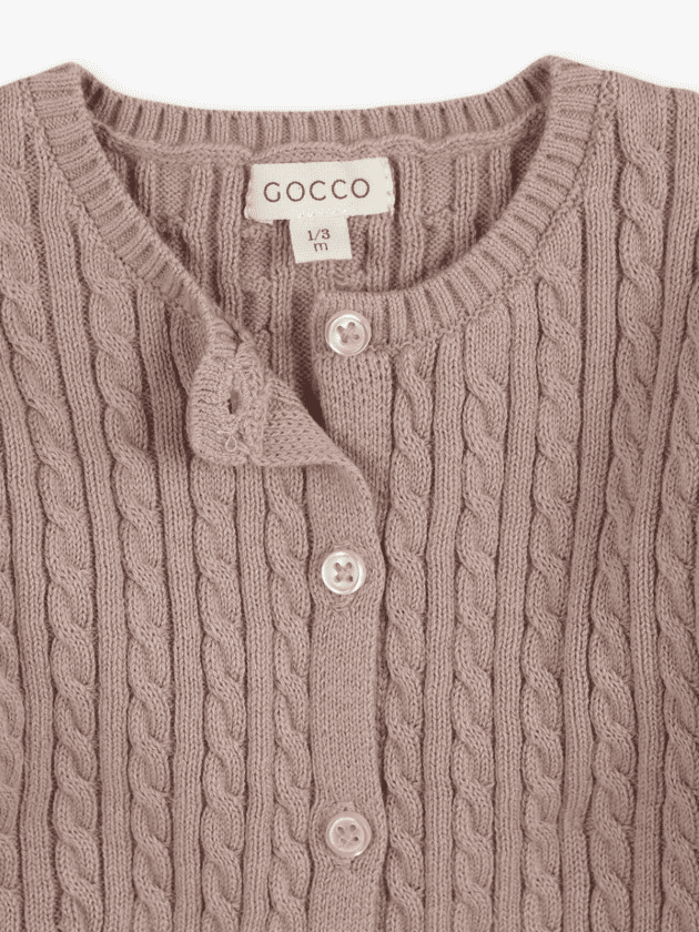 Gilet en Maille Torsadée - Rose - lullaby - gocco