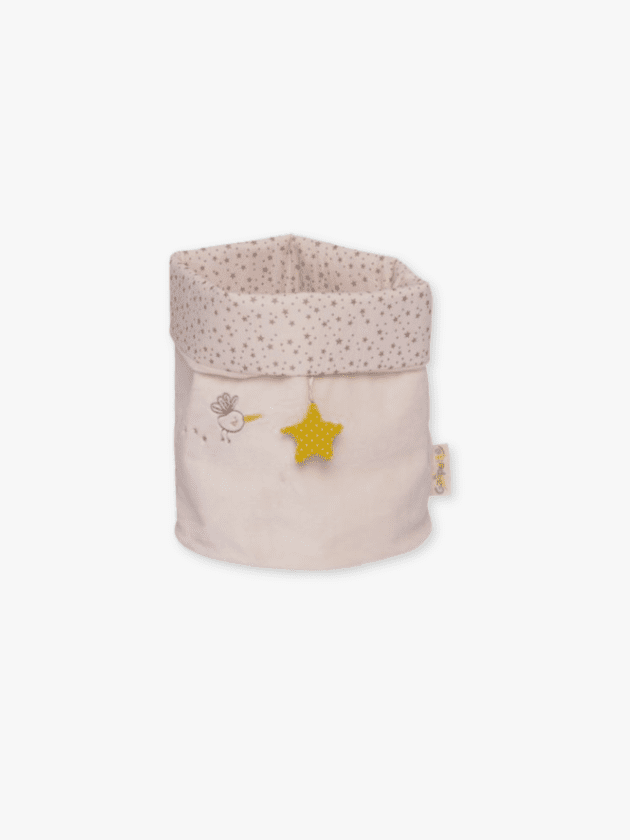 Panier Tissu Lilou et Perlin - Rose - 16 x 22 cm - lullaby - moulin roty
