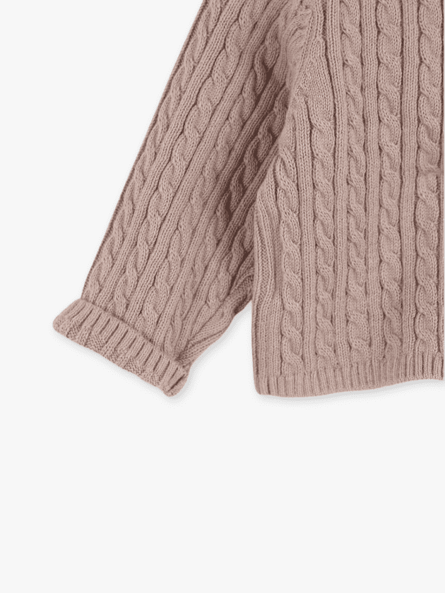 Gilet en Maille Torsadée - Rose - lullaby - gocco