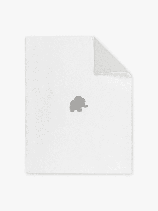 Couverture bébé Éléphant Tembo - blanc et gris - 75 x 100 cm - nattou - lullaby