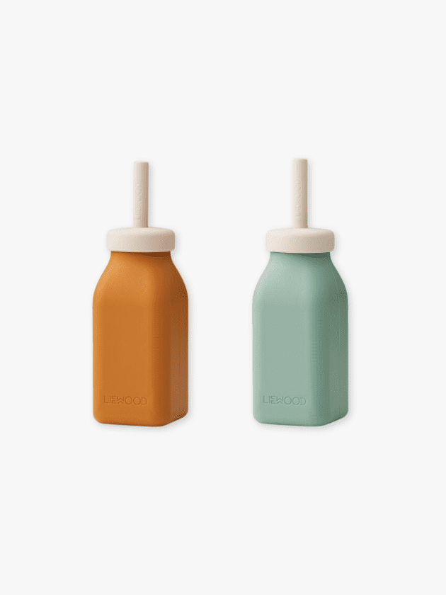 Lot de 2 Bouteilles à Milkshake Erika - Mustard Peppermint Mix - 230 ml - lullaby - liewood