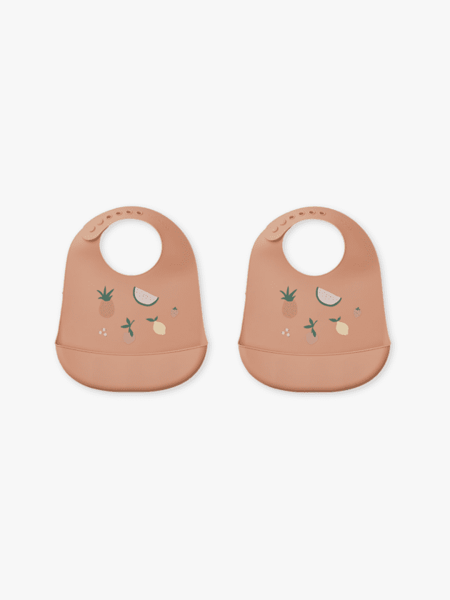 Lot de 2 Bavoirs en Silicone Tilda - Fruit Pale Tuscany - lullaby - liewood