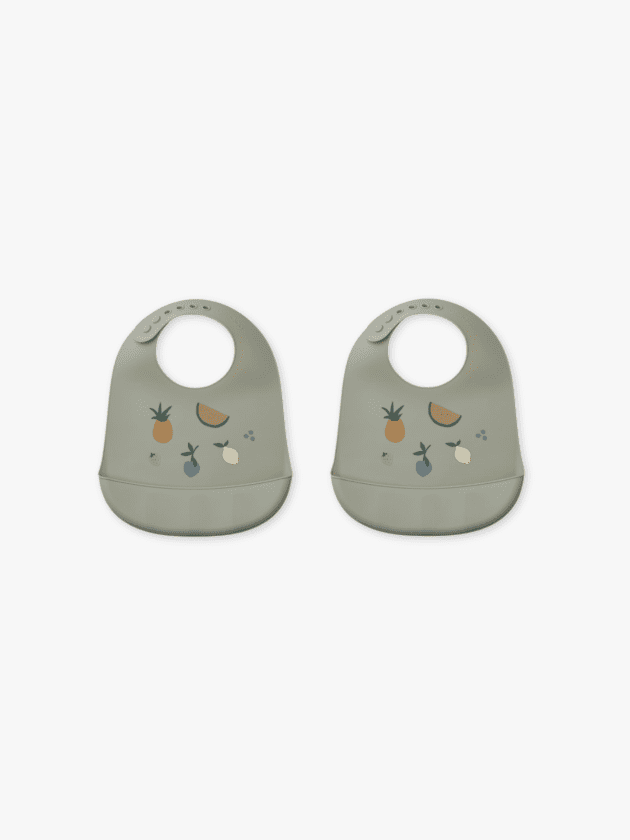 Lot de 2 Bavoirs en Silicone Tilda - Fruit Dove Blue - liewood - lullaby