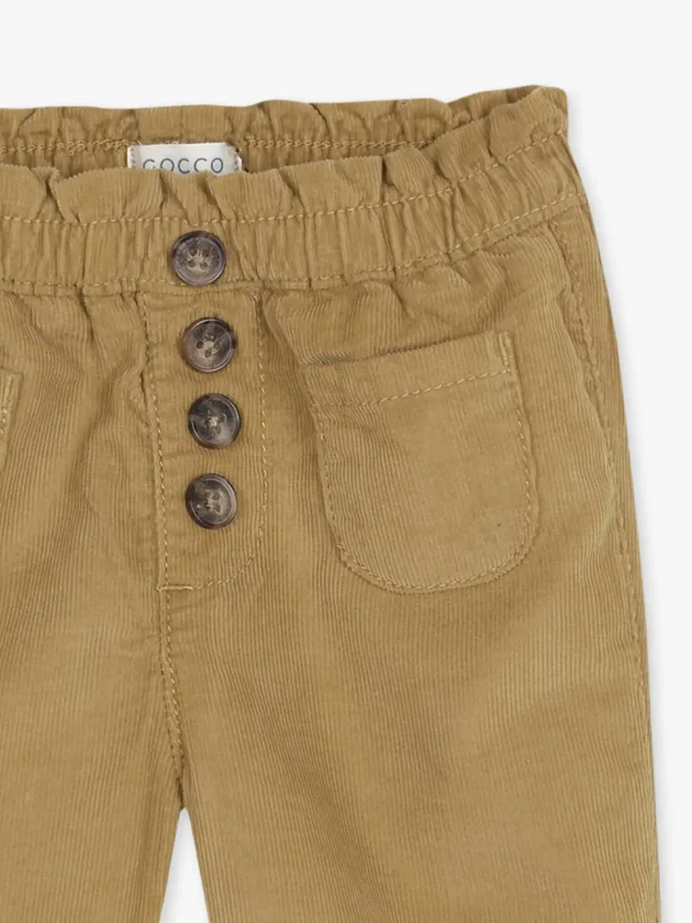 Pantalon en velours Taille élastique - Moutarde - gocco - lullaby